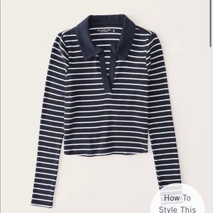 Abercrombie and Fitch Ribbed Polo Crop Top
